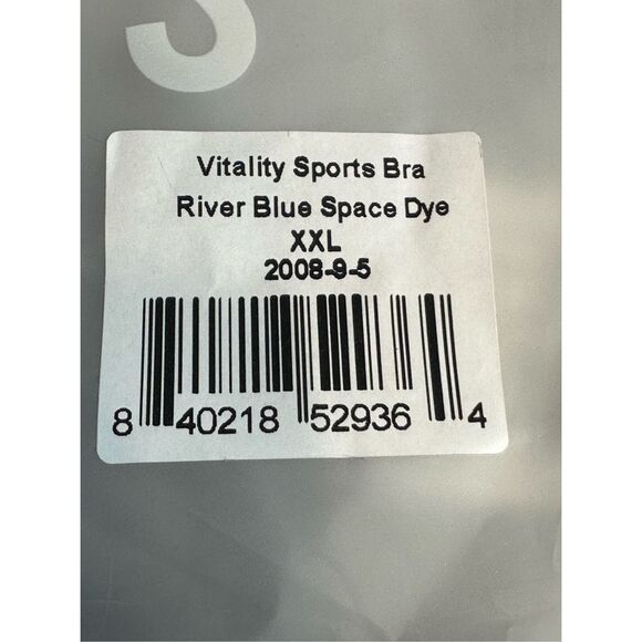 FourLaps NWT size XXL Vitality Sports Bra - River Blue Space Dye - Picture 4 of 4